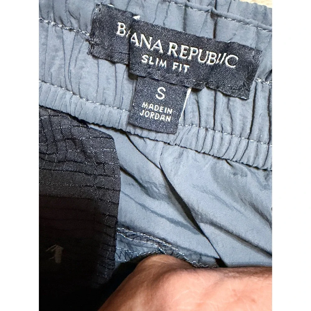 Banana Republic Mens Slim Fit Grey Nylon Blend‎ Ripstop Jogger Pants Small